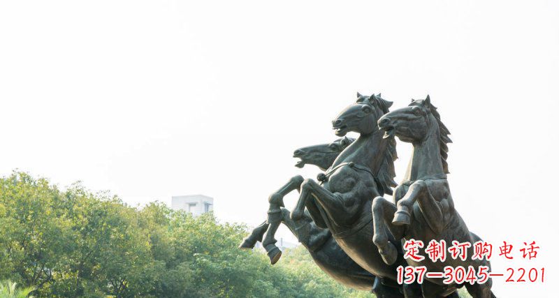 太原中领雕塑出品，精美青铜三匹马铜雕塑