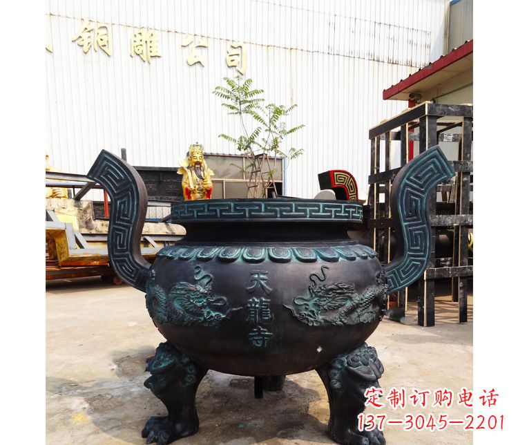 太原精美青铜寺庙广场香炉雕塑