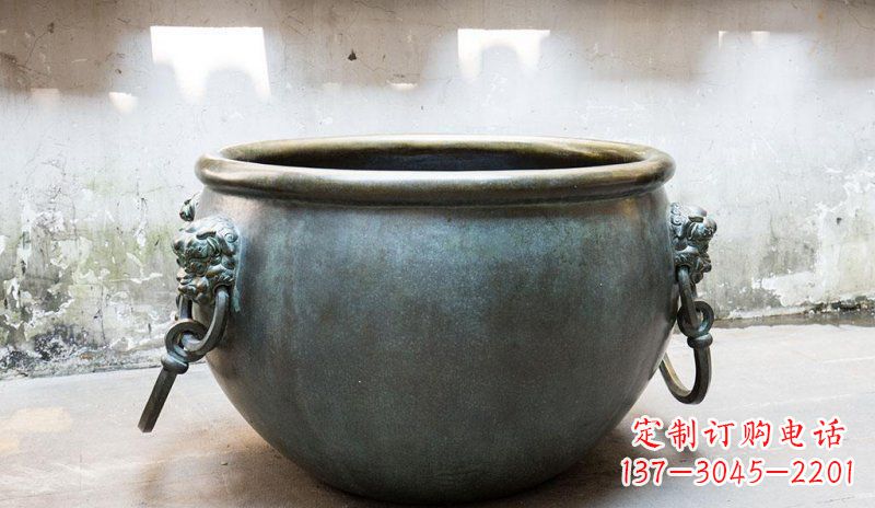 太原精美青铜水缸雕塑,赏心悦目