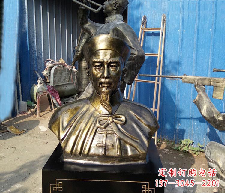 太原清朝名人林则徐胸像铜雕