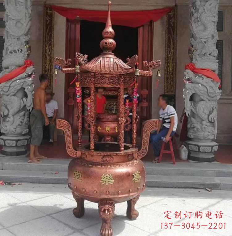 太原精致全铜小香炉雕塑