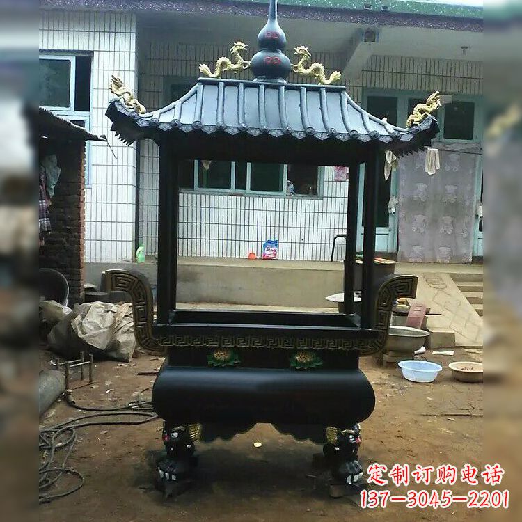 太原中领雕塑精美全铜香炉古典雕塑