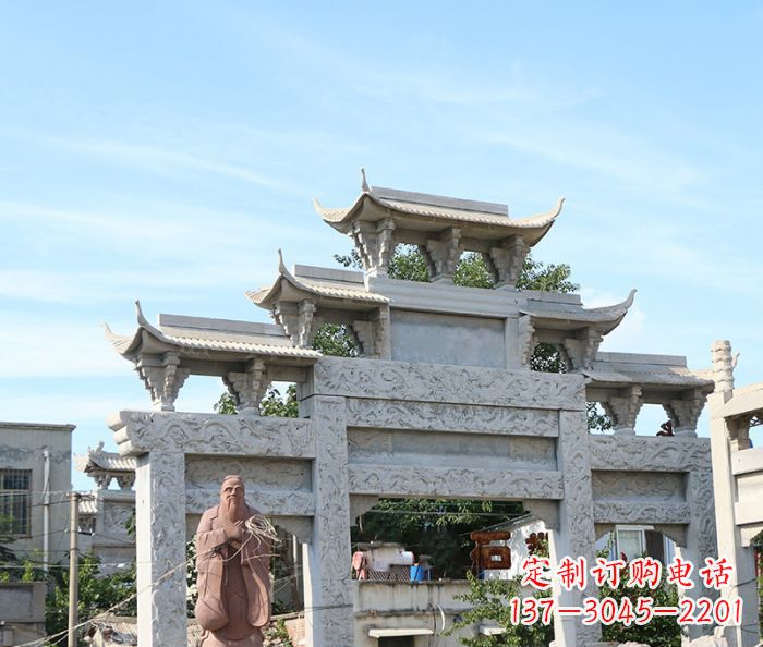 太原三门道路牌坊石雕 (3)