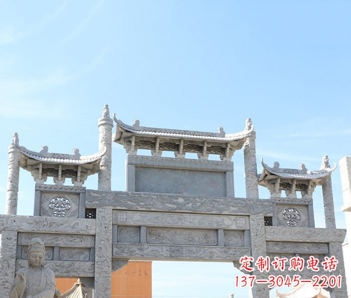 太原三门道路牌坊石雕 (4)