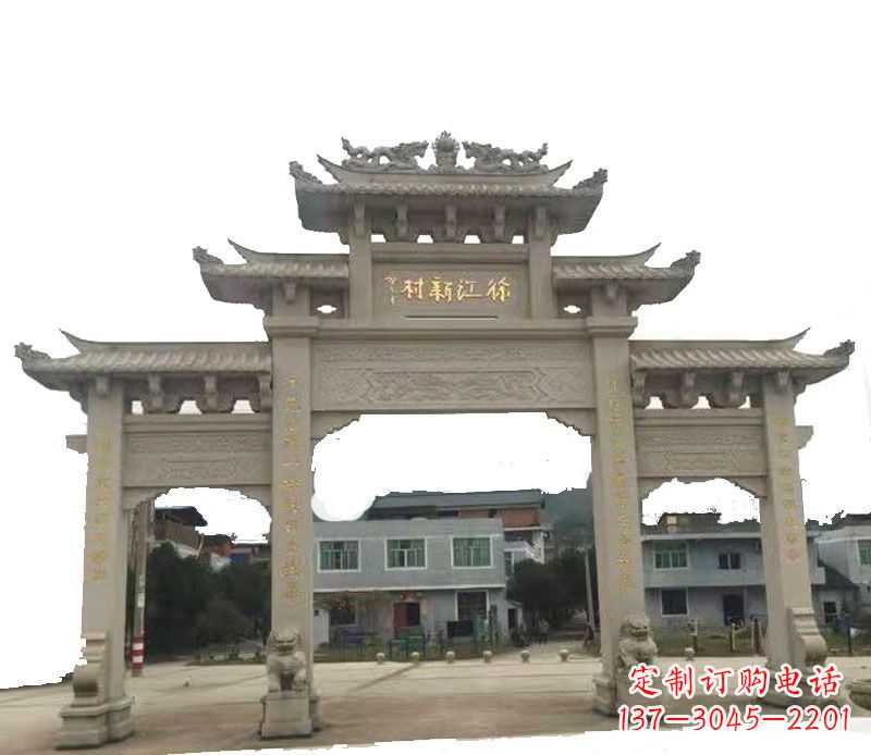 太原三门仿古牌坊石雕 (5)