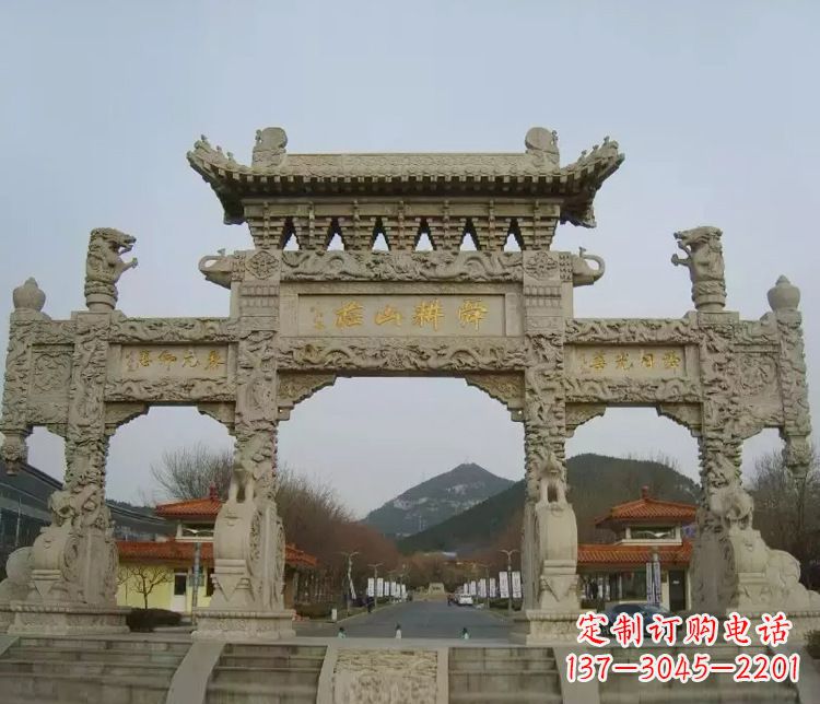 太原铭刻美好时光，中领雕塑牌坊石雕