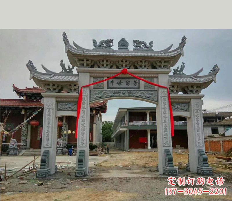 太原以传统工艺为源的独特牌坊石雕