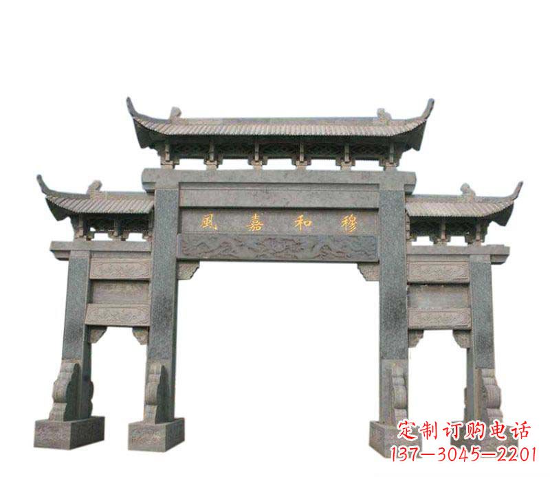 太原四门牌坊石雕:高端雕塑定制
