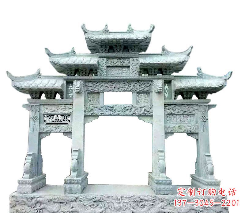 太原中领雕塑仿古牌坊石雕定制