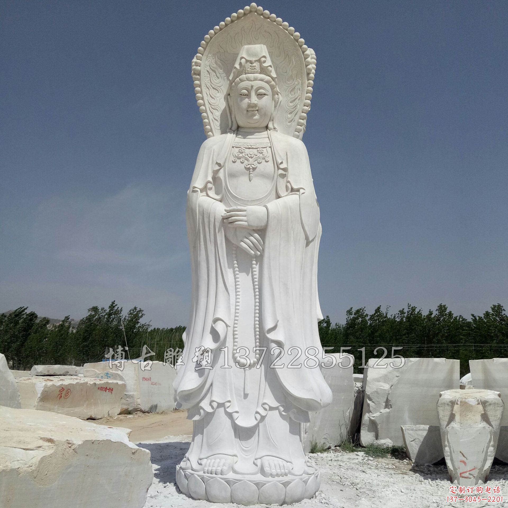 太原观赏性质的三面观音石雕塑