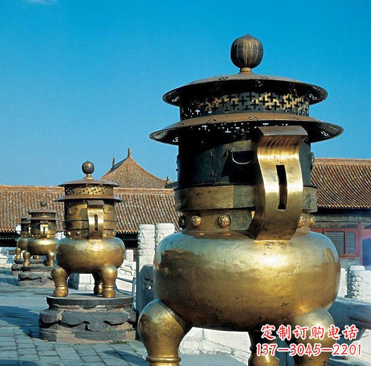 太原三足香炉寺庙铜雕