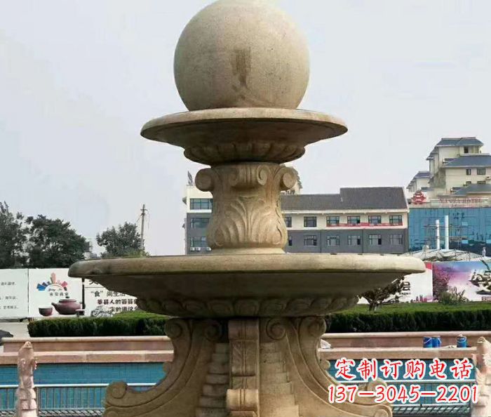 太原引领时尚的砂岩大型喷泉雕塑