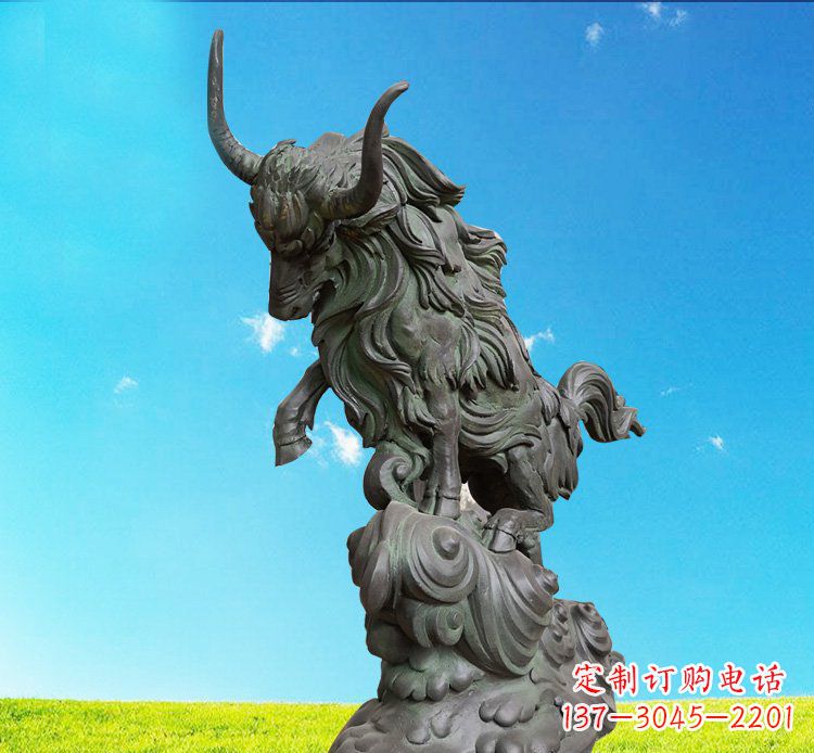 太原中领雕塑神牛踏波铜雕