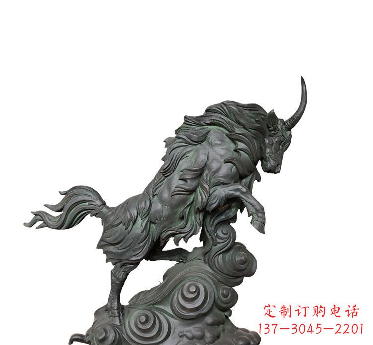 太原神牛踏波绸缎精美铜雕