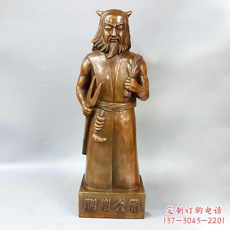 太原尊贵的神农大帝铜雕塑