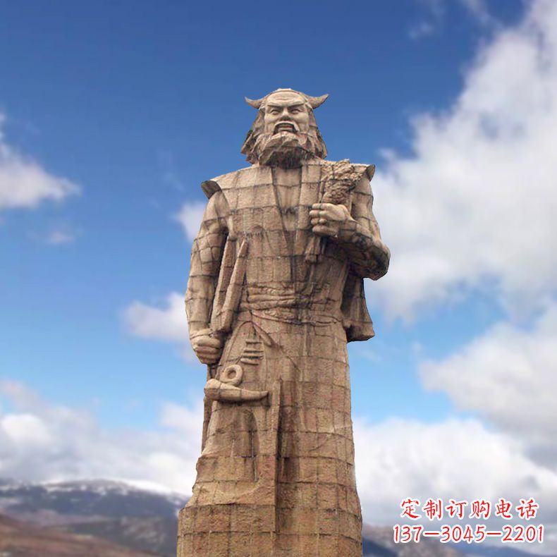 太原精美神农大型石雕像,由中领雕塑定制