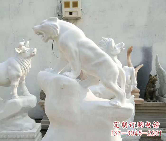 太原中领雕塑:汉白玉老虎雕塑