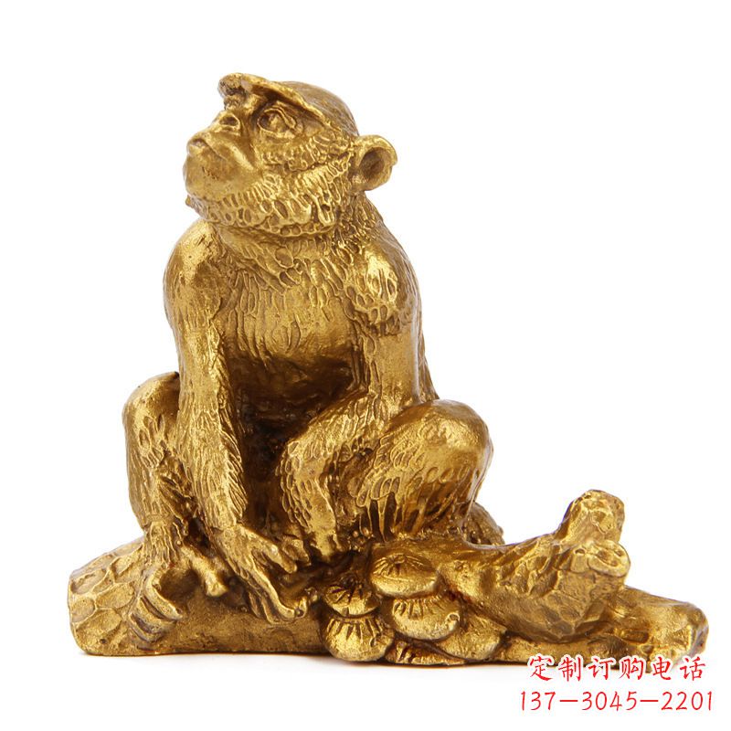 太原生肖猴-铸铜鎏金动物雕塑摆件