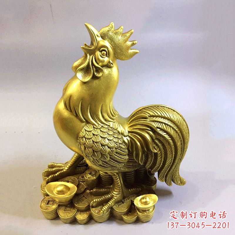 太原风雅纯铜抓钱鸡雕塑