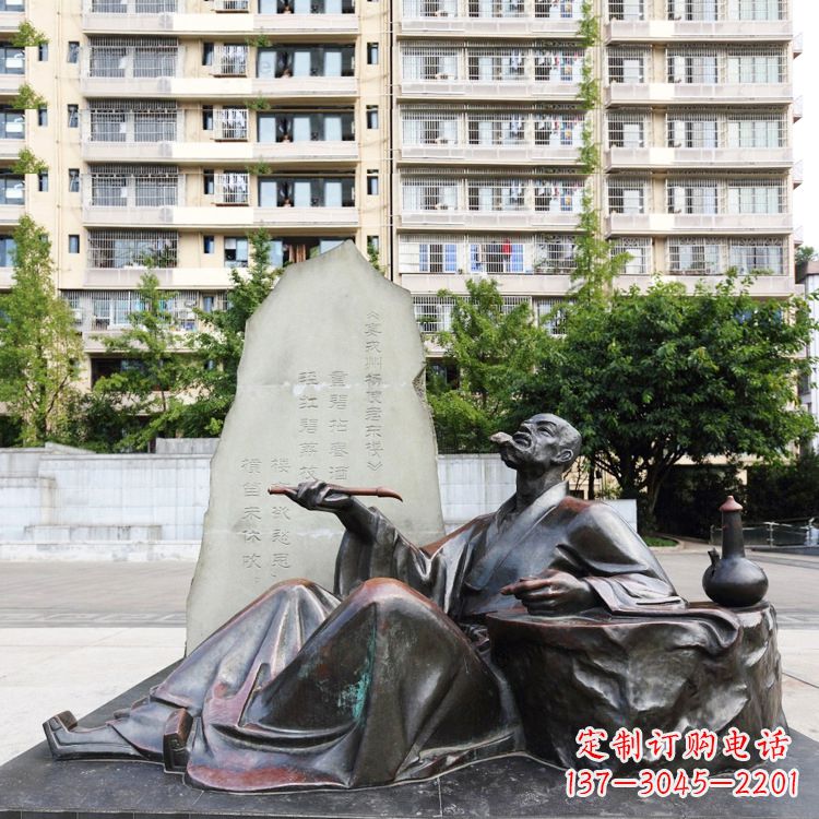 太原尊贵古朴的古代诗人情景雕塑——杜甫雕塑
