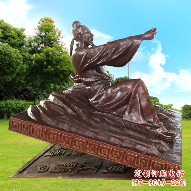 太原中领雕塑推出一款特别精美的铜雕——李白铜…