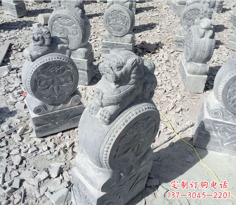 太原狮子抱鼓石招财门墩石雕,尊贵大气典雅