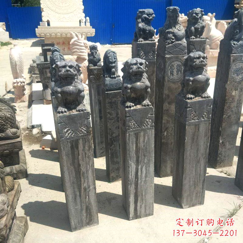 太原狮子拴马桩雕塑,展现国之雄风