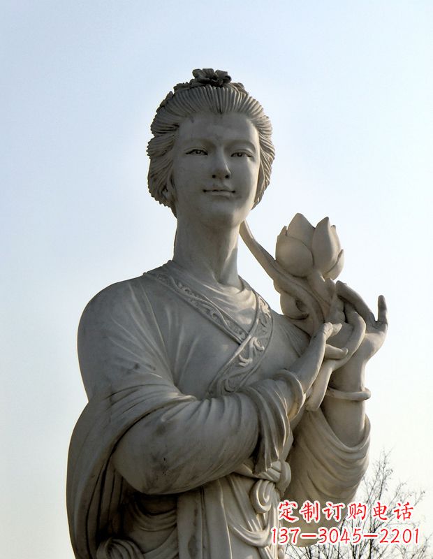 太原汉白玉荷花雕塑,精致美丽无双!