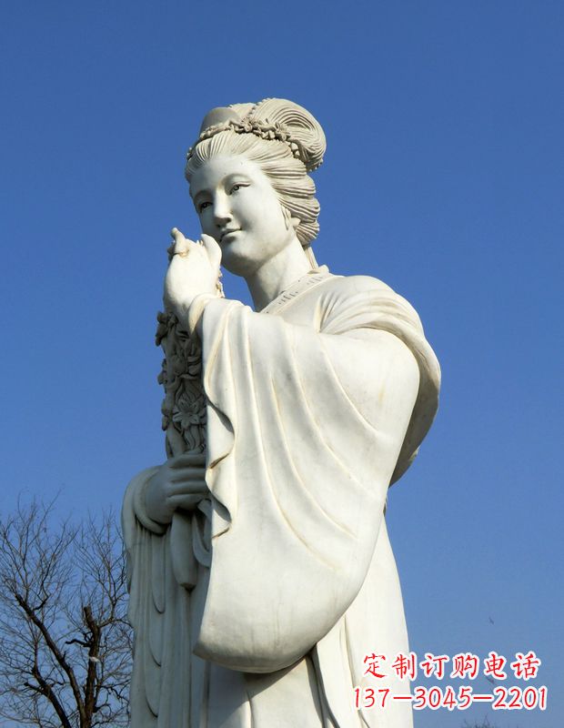 太原十二花神之三月桃花息夫人汉白玉古代美女雕像