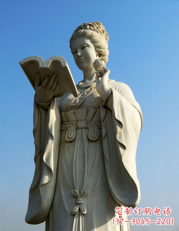 太原十二花神之十一月山茶花王昭君汉白玉美女雕塑