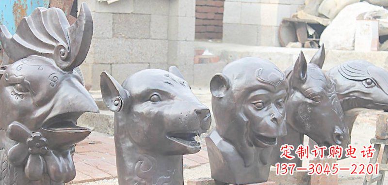 太原十二生肖铜雕,独特的动物雕塑
