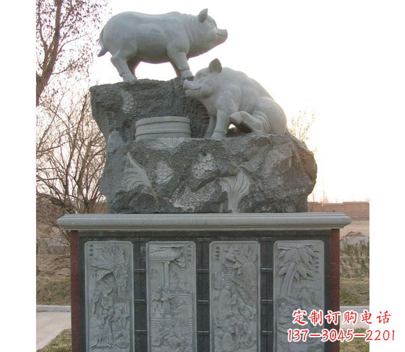 太原十二生肖猪石雕——质地原生态传承千年文化