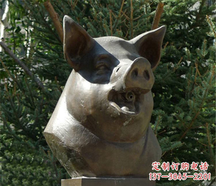 太原十二生肖猪首铜雕,让你敬佩万年历史的艺术精髓