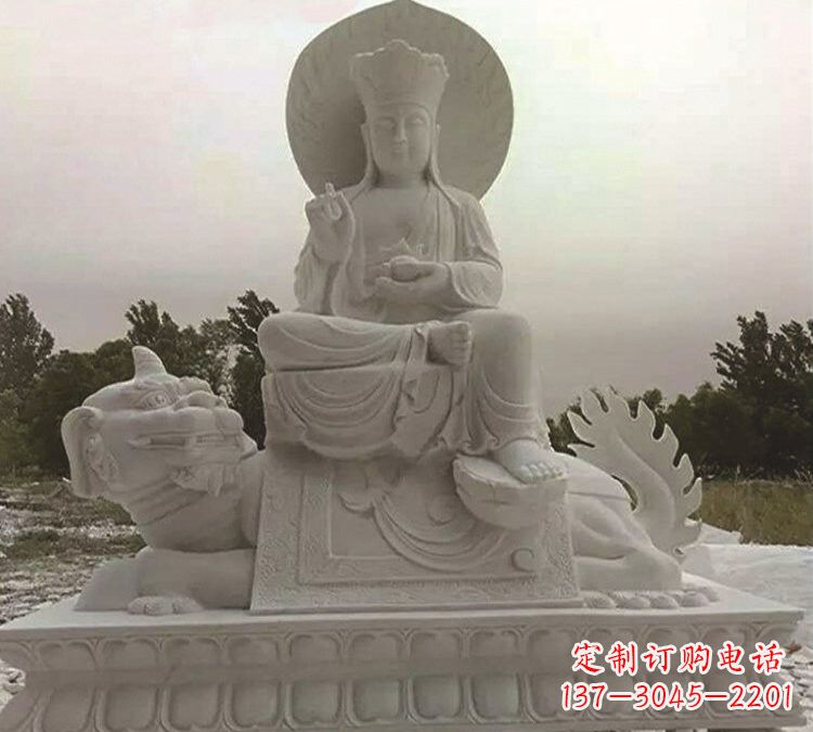 太原石雕乘谛听的地藏菩萨