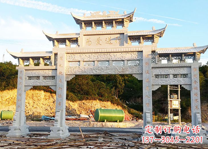 太原专业定制石雕道路牌坊雕塑