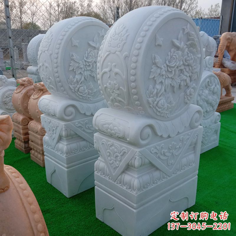 太原石雕方柱门墩雕塑,精美无穷