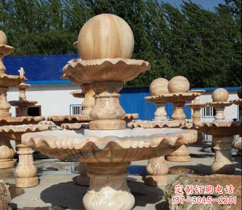 太原中领雕塑:英伦风格的玉石风水球雕塑
