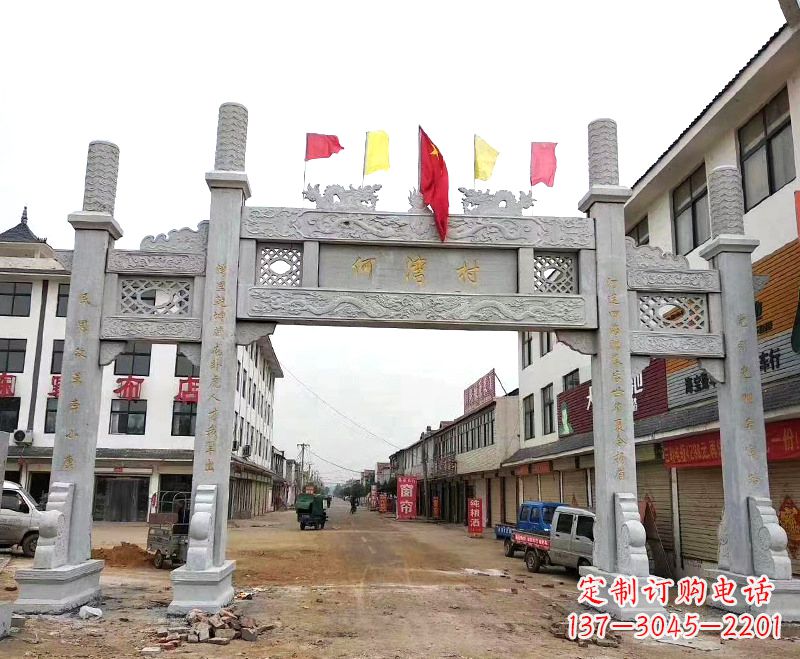 太原中领雕塑:精美石雕牌坊雕塑