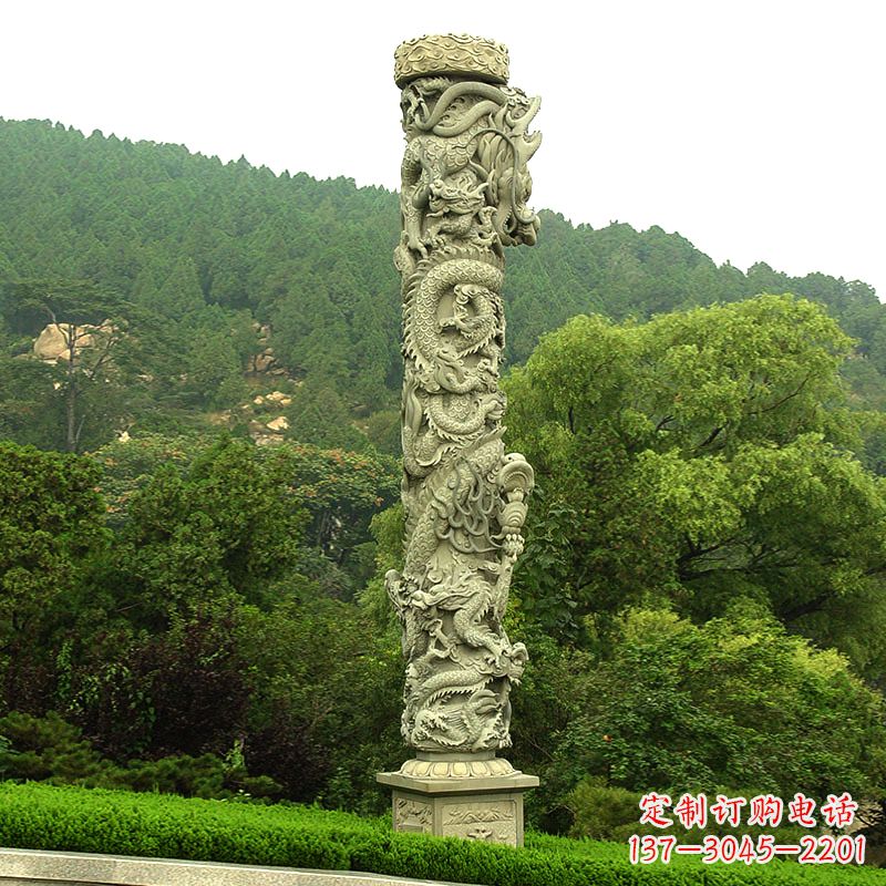 太原石雕龙柱-景区园林装饰文化柱