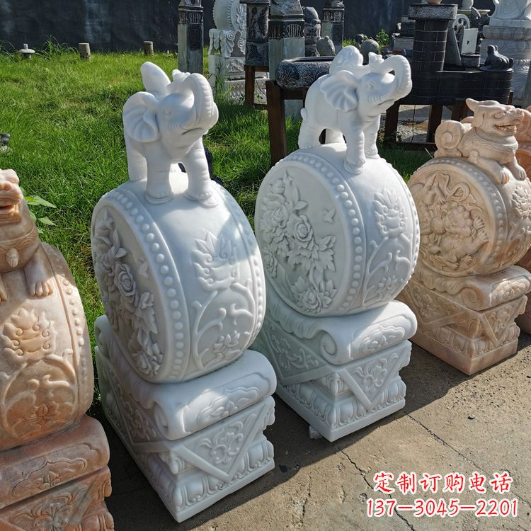 太原石雕门墩大象