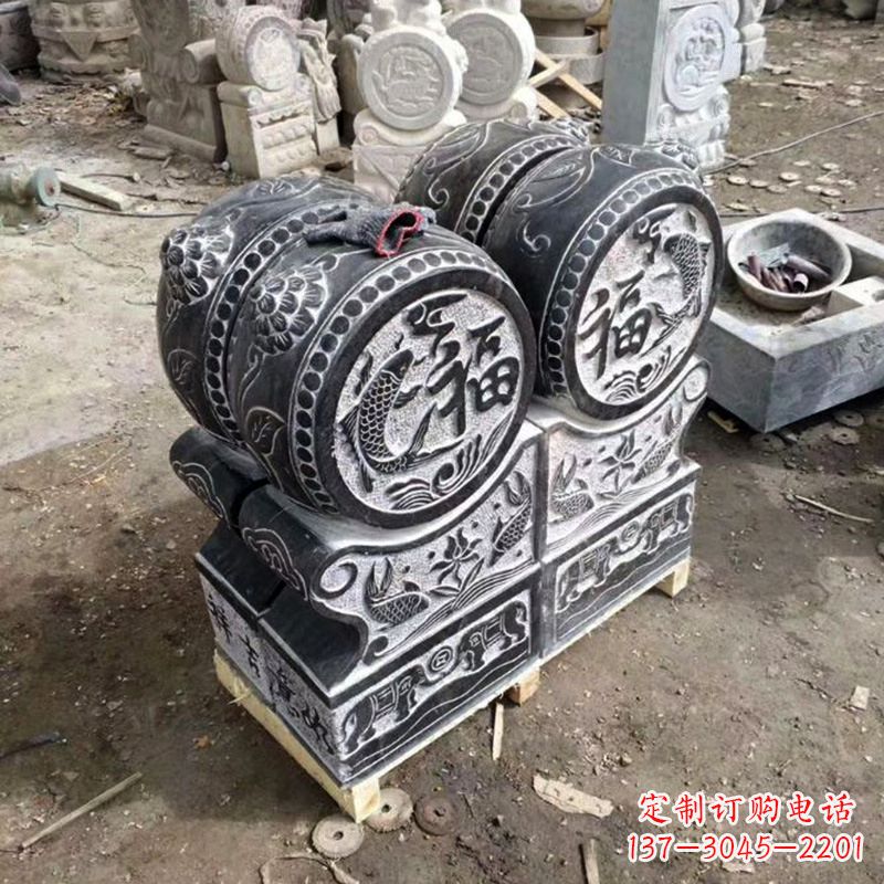 太原中领雕塑-石雕门墩貔貅抱鼓