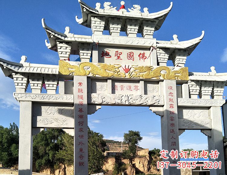 太原中领雕塑:特色牌坊石雕