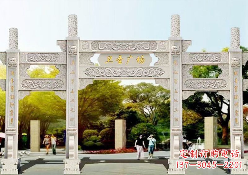 太原石雕牌坊雕塑,尊贵而独特