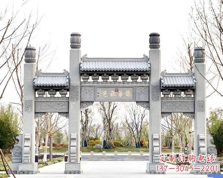 太原装饰你的屋外,选择领雕塑的石雕牌坊