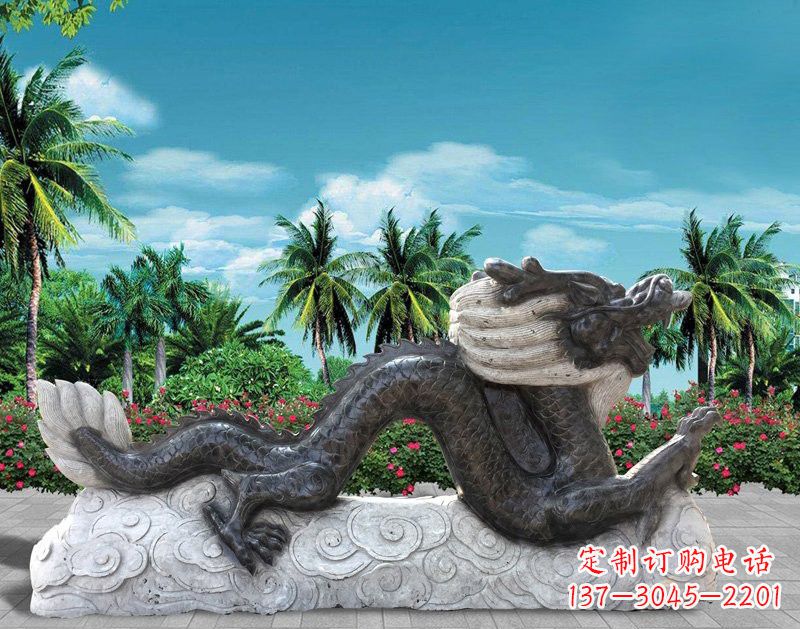 太原中领雕塑:精美石刻喷水龙雕塑