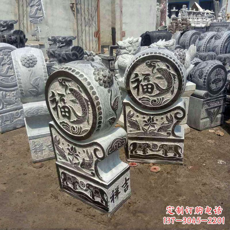 太原石雕貔貅抱鼓门墩雕塑