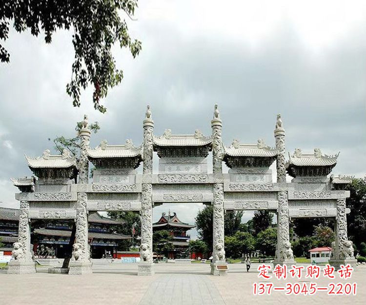 太原石雕五门牌坊