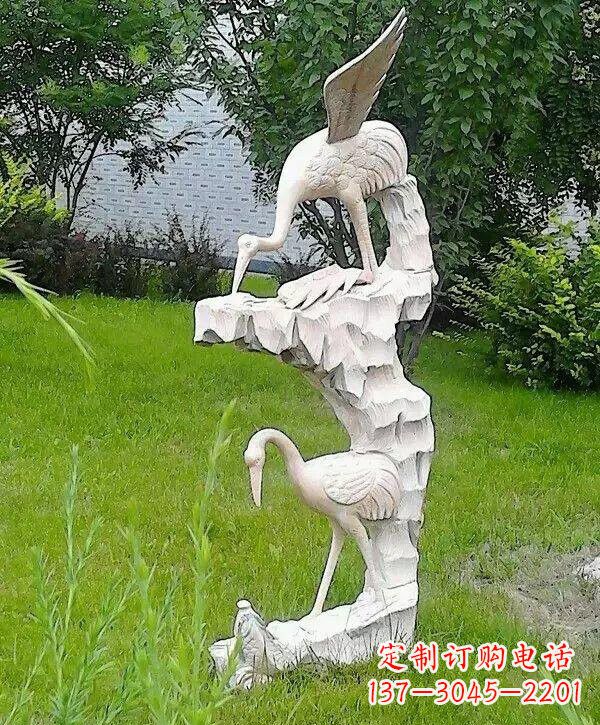 太原石雕仙鹤鲤鱼
