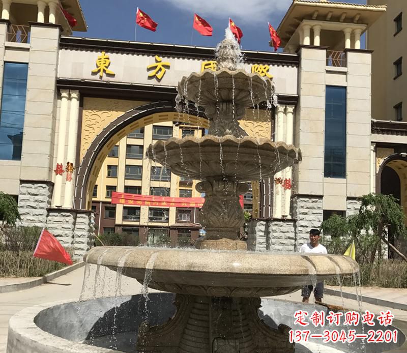 太原石雕小区大型喷泉雕塑