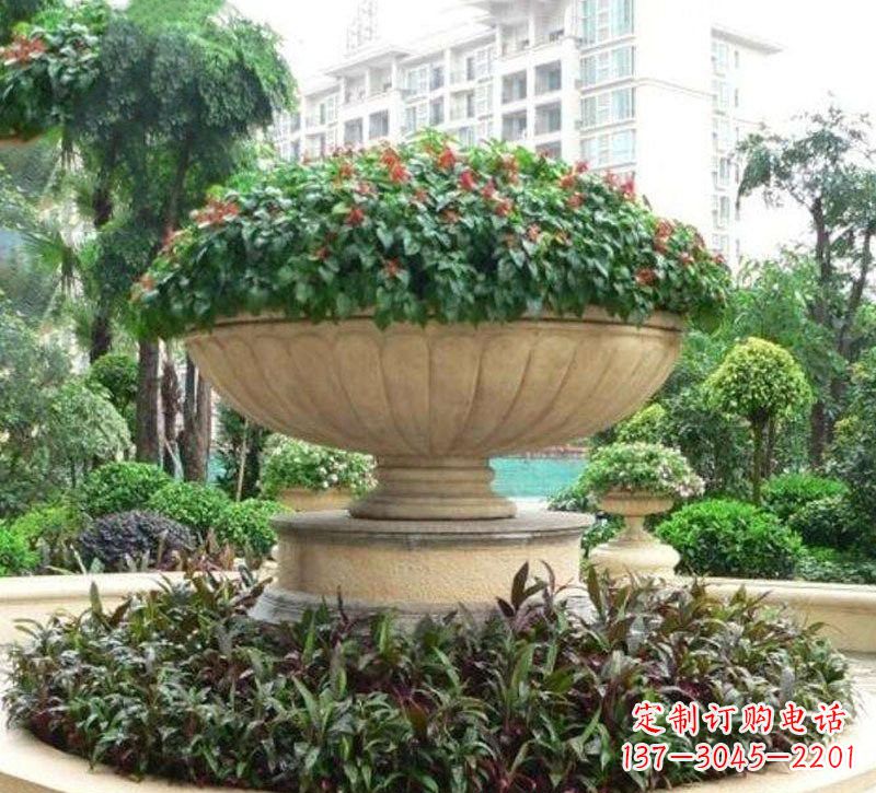 太原石雕小区花盆